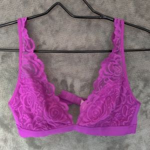 USED Sz Small Pink By VS Magenta Plunge Bralette